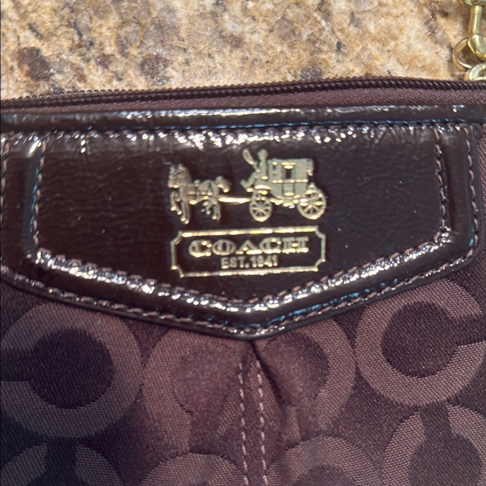 Coach Brown Clutch with Silver Hardware - Picture 2 of 5